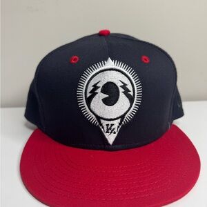 Kidrobot x New Era 59FIFTY Fitted Hat Size 7 3/8 Navy & Red Limited Edition